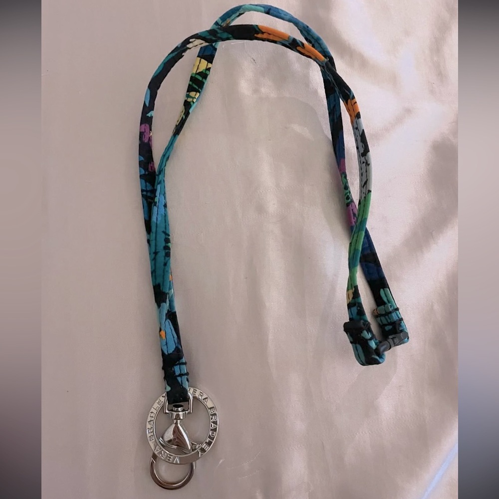 vera bradley breakaway lanyard with clip/keychain